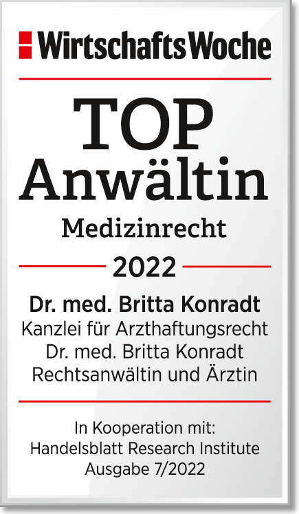 Auszeichnung der WirtschaftsWoche: Top-Anwältin Medizinrecht des Jahres 2022: Dr. med. Britta Konradt